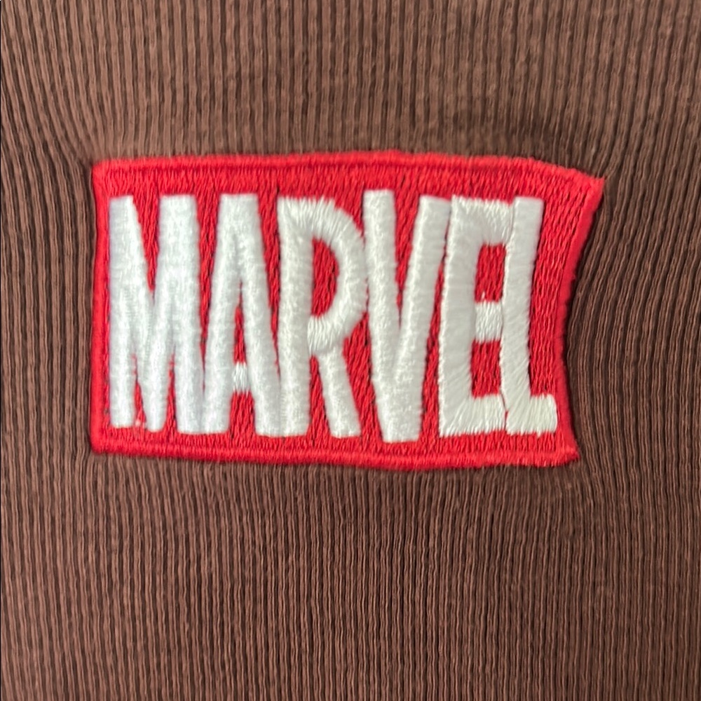 Marvel Red and Brown Crop Top - Picture 2 of 4